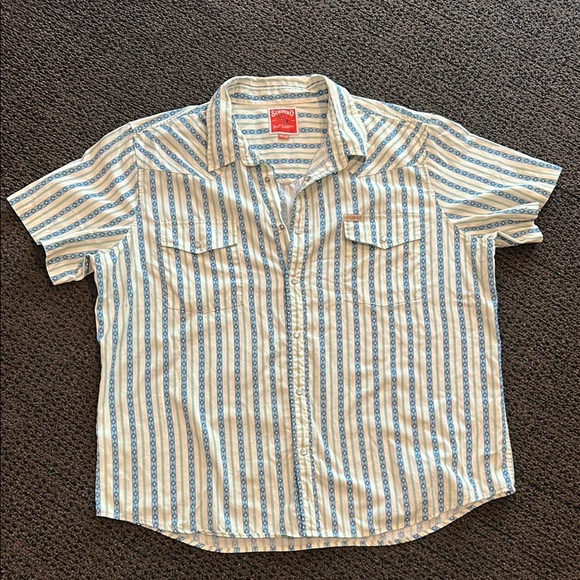 Sendero Pearl Snap Short Sleeve Teal 3XL - Picture 1 of 4